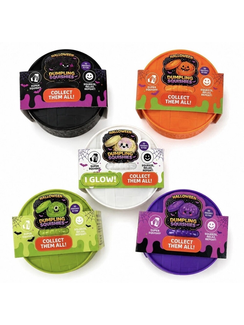 FunDoh Halloween Dumpling Squishies Complete Set of 5 Full Collection